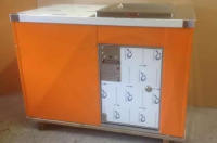 SCPC23 Single cabinet BBQ with Queensize electric BBQ, powdercoated Alphatech Orange