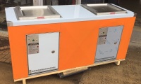 DCPC23 Double cabinet with electric Queensize BBQs. Powdercoated Dulux Orange X15
